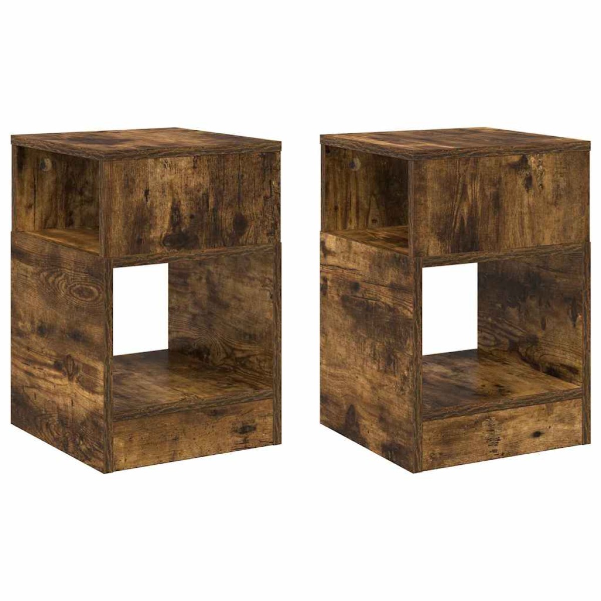 vidaXL End Table 2 τμχ. Καπνιστό Δρύς 30,5 x 30 x 45 εκ