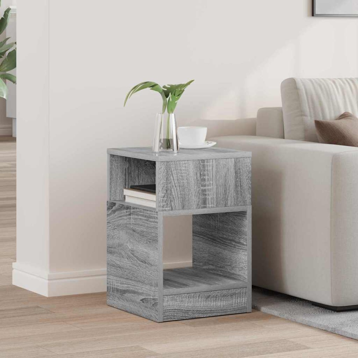 vidaXL End Table Γκρίζο Σονομα 30,5 x 30 x 45 εκ Επεξεργασμένο Ξύλο