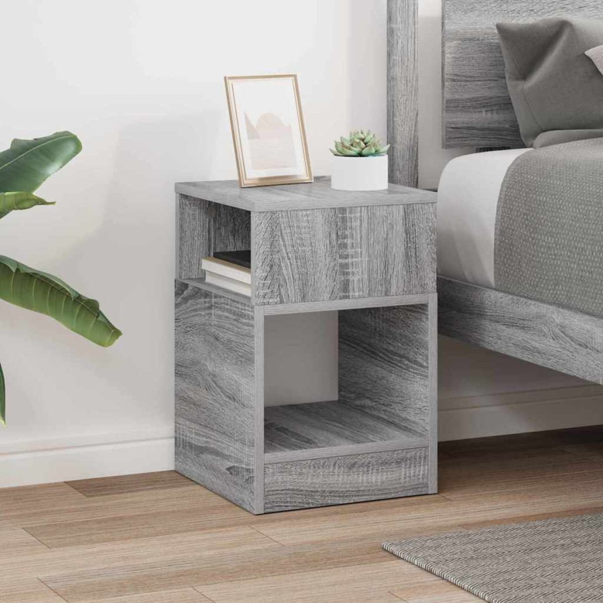 vidaXL End Table Γκρίζο Σονομα 30,5 x 30 x 45 εκ Επεξεργασμένο Ξύλο