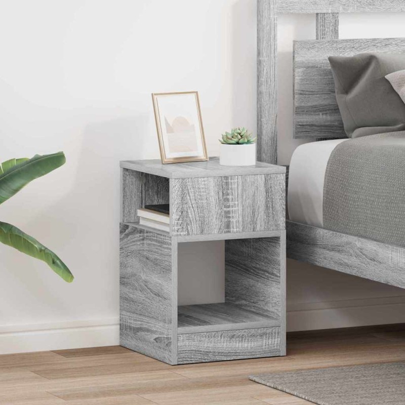 vidaXL End Table 2 τμχ. Γκρίζο Σονομα 30,5 x 30 x 45 εκ