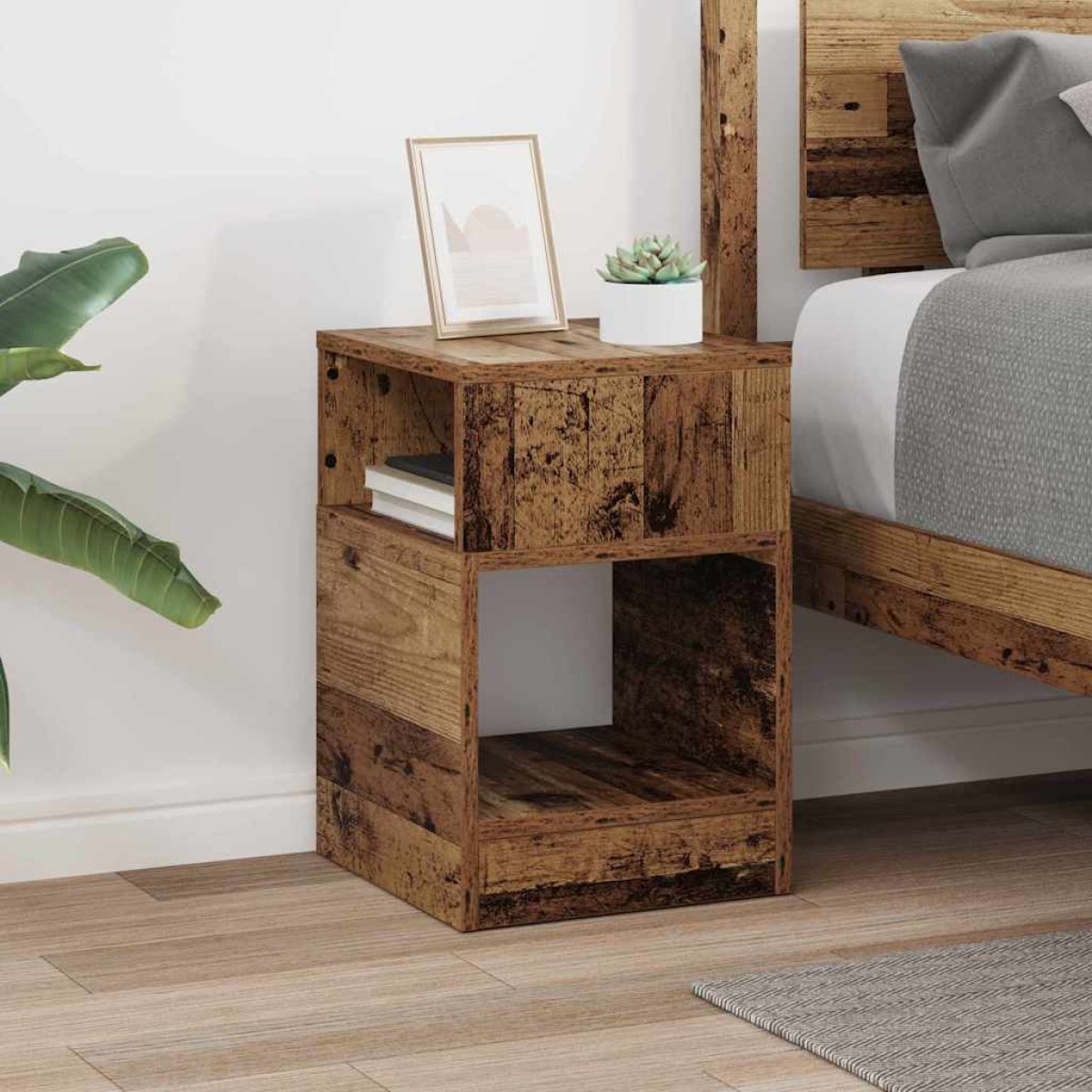 vidaXL End Table Παλιό ξύλο 30,5 x 30 x 45 εκ Επεξεργασμένο Ξύλο
