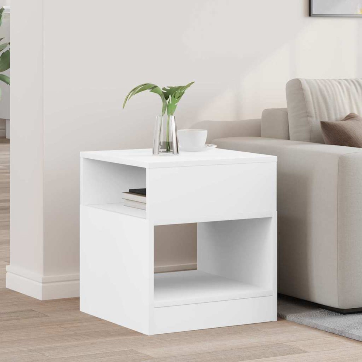 vidaXL End Table Λευκό 40,5 x 40 x 45 εκ Επεξεργασμένο Ξύλο