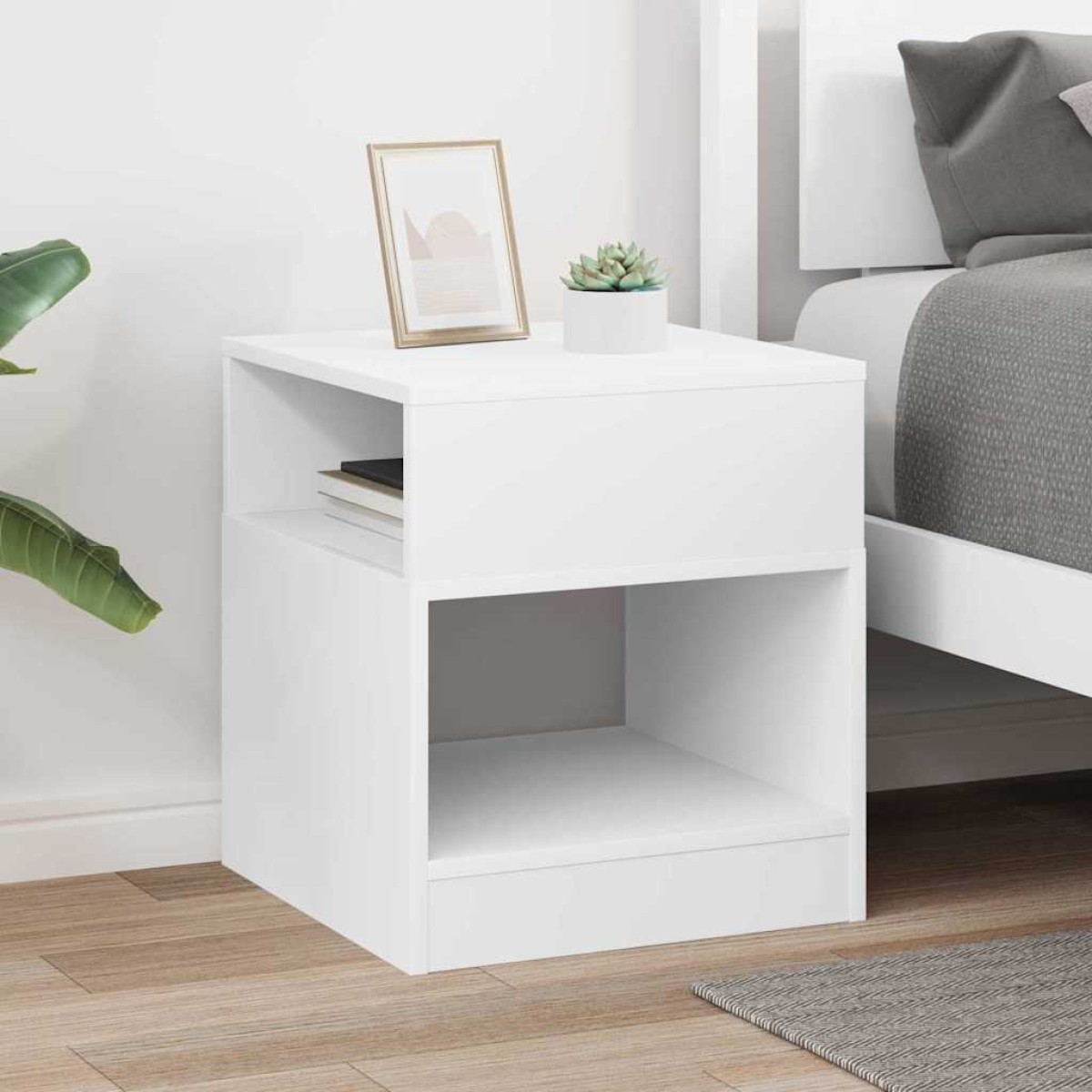 vidaXL End Table Λευκό 40,5 x 40 x 45 εκ Επεξεργασμένο Ξύλο
