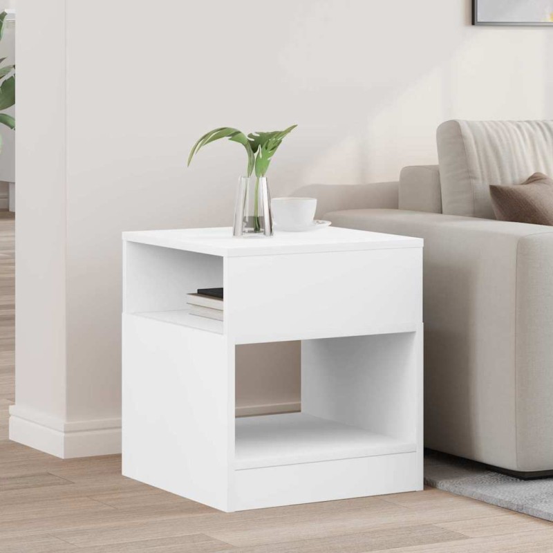 vidaXL End Table Λευκό 40,5 x 40 x 45 εκ Επεξεργασμένο Ξύλο