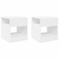 vidaXL End Table 2 τμχ. Λευκό 40,5 x 40 x 45 εκ Επεξεργασμένο Ξύλο