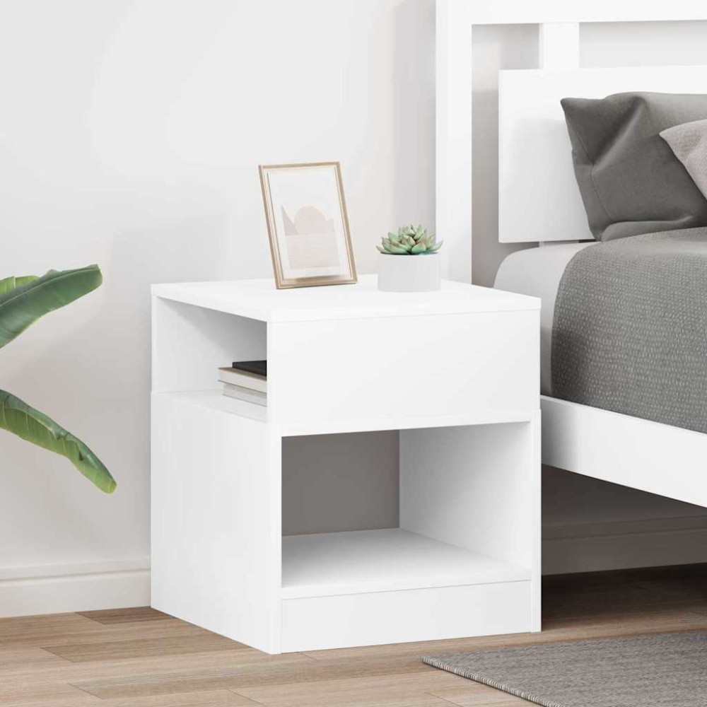 vidaXL End Table 2 τμχ. Λευκό 40,5 x 40 x 45 εκ Επεξεργασμένο Ξύλο
