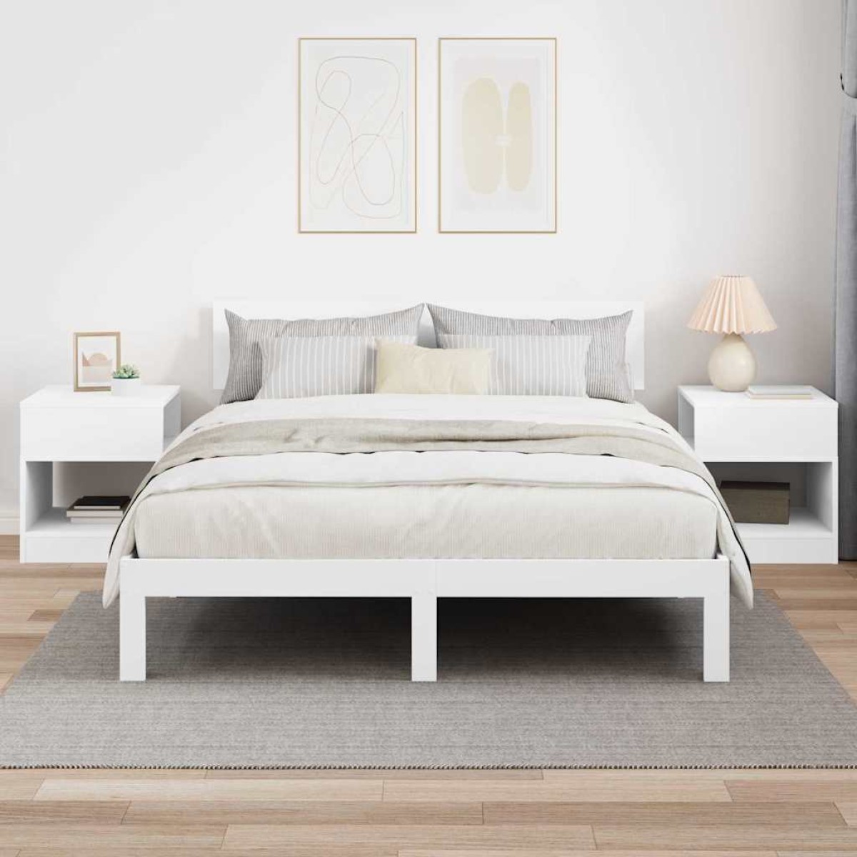 vidaXL End Table 2 τμχ. Λευκό 40,5 x 40 x 45 εκ Επεξεργασμένο Ξύλο