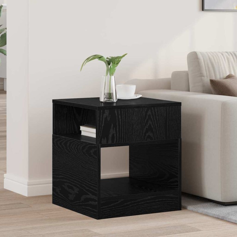 vidaXL End Table Μαύρη Οξυά 40,5 x 40 x 45 εκ Επεξεργασμένο Ξύλο