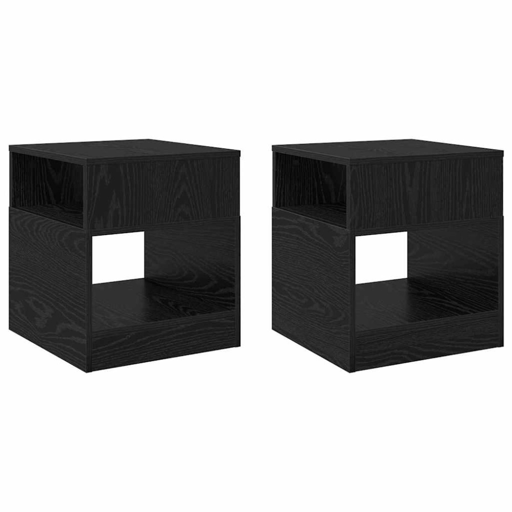 vidaXL End Table 2 τμχ. Μαύρη Οξυά 40,5 x 40 x 45 εκ