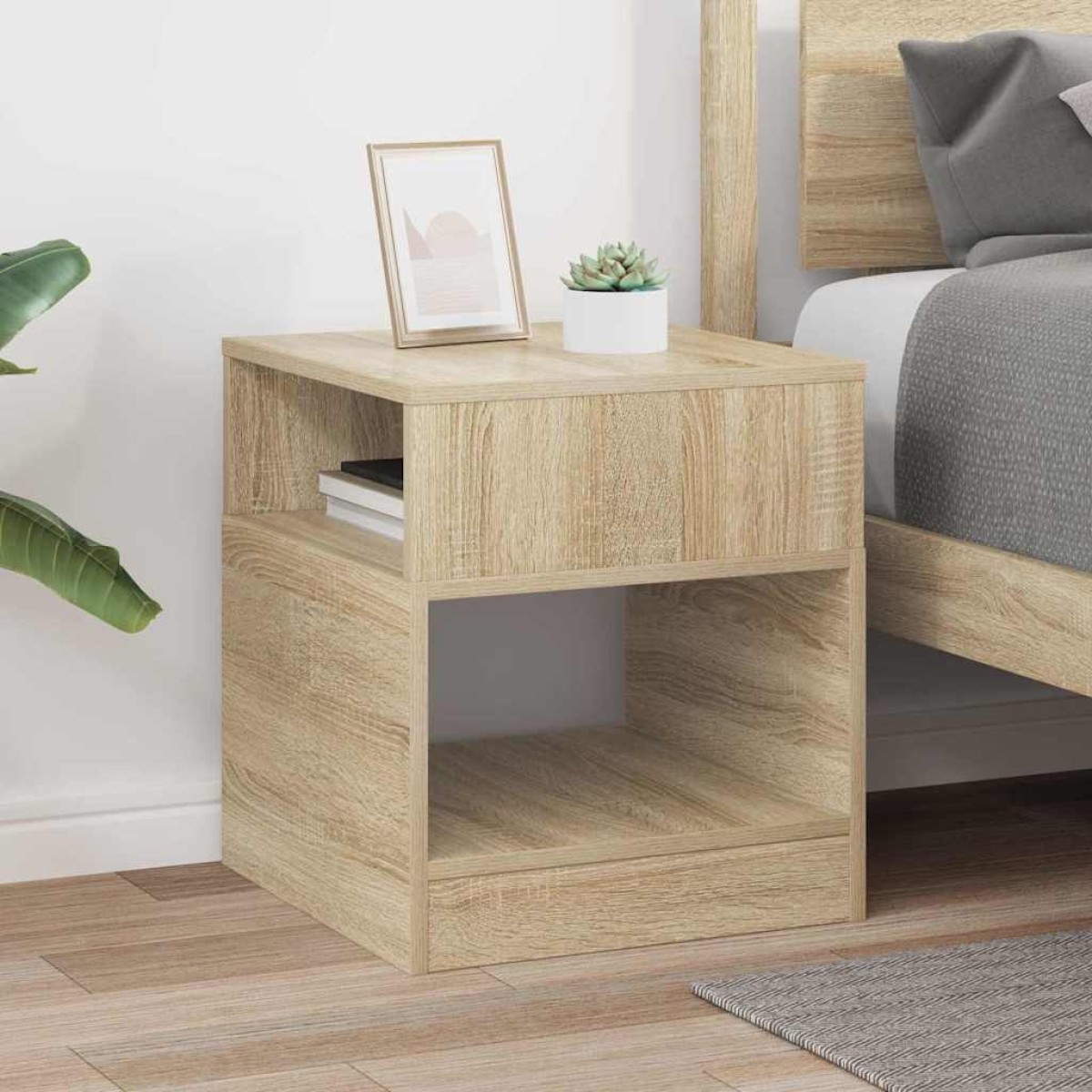vidaXL End Table Δρύς Sonoma 40,5 x 40 x 45 εκ Επεξεργασμένο Ξύλο