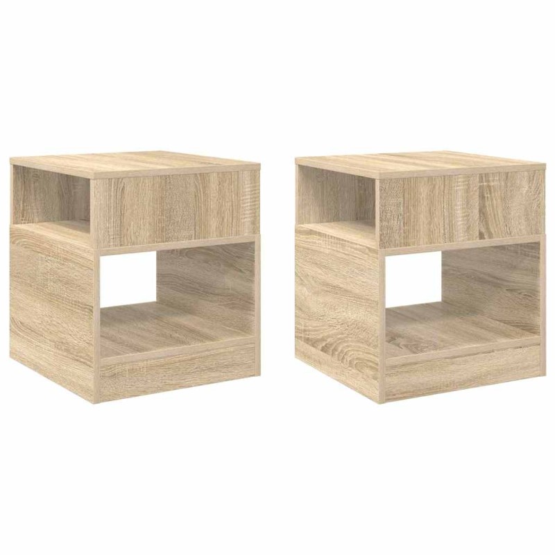 vidaXL End Table 2 τμχ. Δρύς Sonoma 40,5 x 40 x 45 εκ