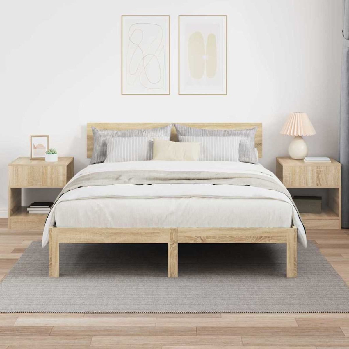 vidaXL End Table 2 τμχ. Δρύς Sonoma 40,5 x 40 x 45 εκ