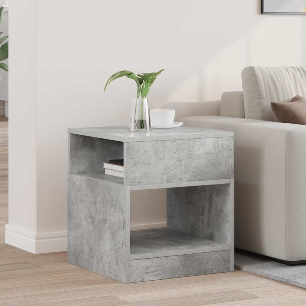 vidaXL End Table Σκυρόδεμα Γκρι 40,5 x 40 x 45 εκ Επεξεργασμένο Ξύλο