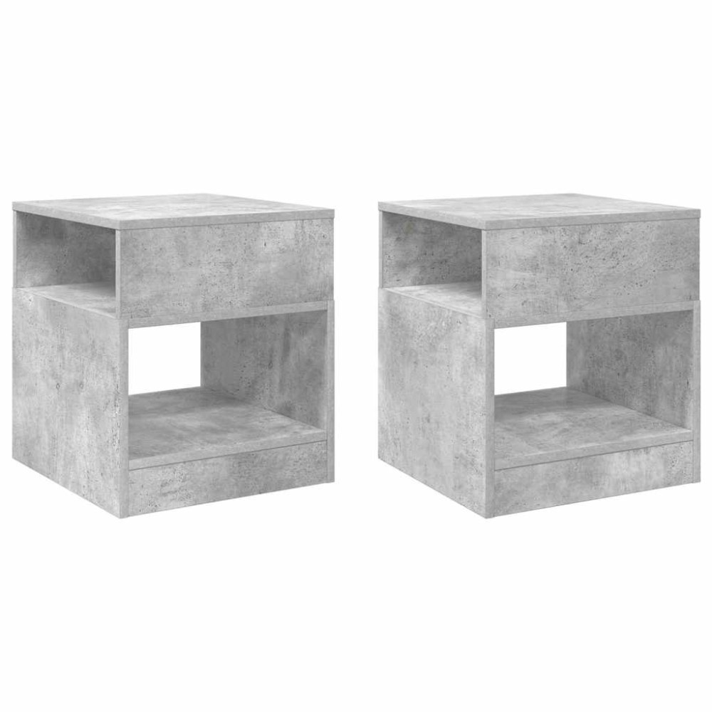 vidaXL End Table 2 τμχ. Σκυρόδεμα Γκρι 40,5 x 40 x 45 εκ
