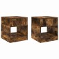 vidaXL End Table 2 τμχ. Καπνιστό Δρύς 40,5 x 40 x 45 εκ