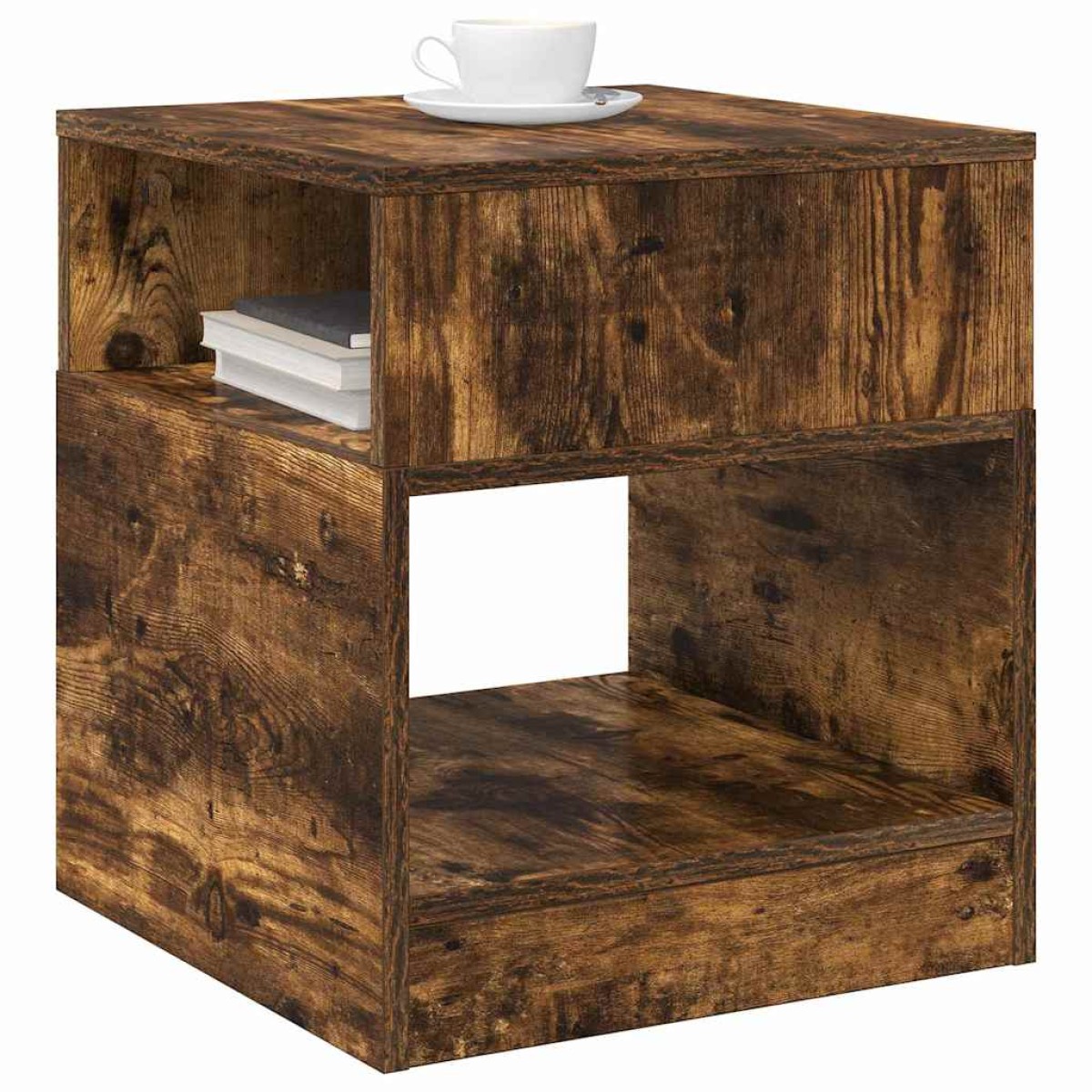 vidaXL End Table 2 τμχ. Καπνιστό Δρύς 40,5 x 40 x 45 εκ