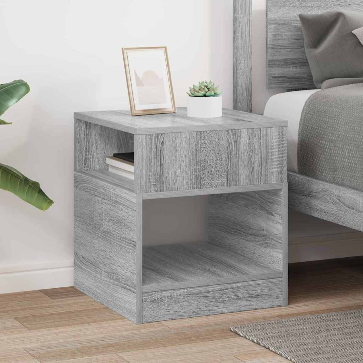 vidaXL End Table Γκρίζο Σονομα 40,5 x 40 x 45 εκ Επεξεργασμένο Ξύλο