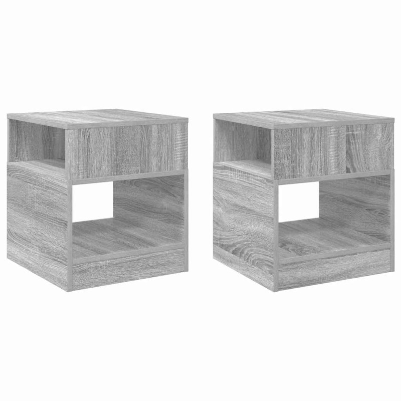 vidaXL End Table 2 τμχ. Γκρίζο Σονομα 40,5 x 40 x 45 εκ