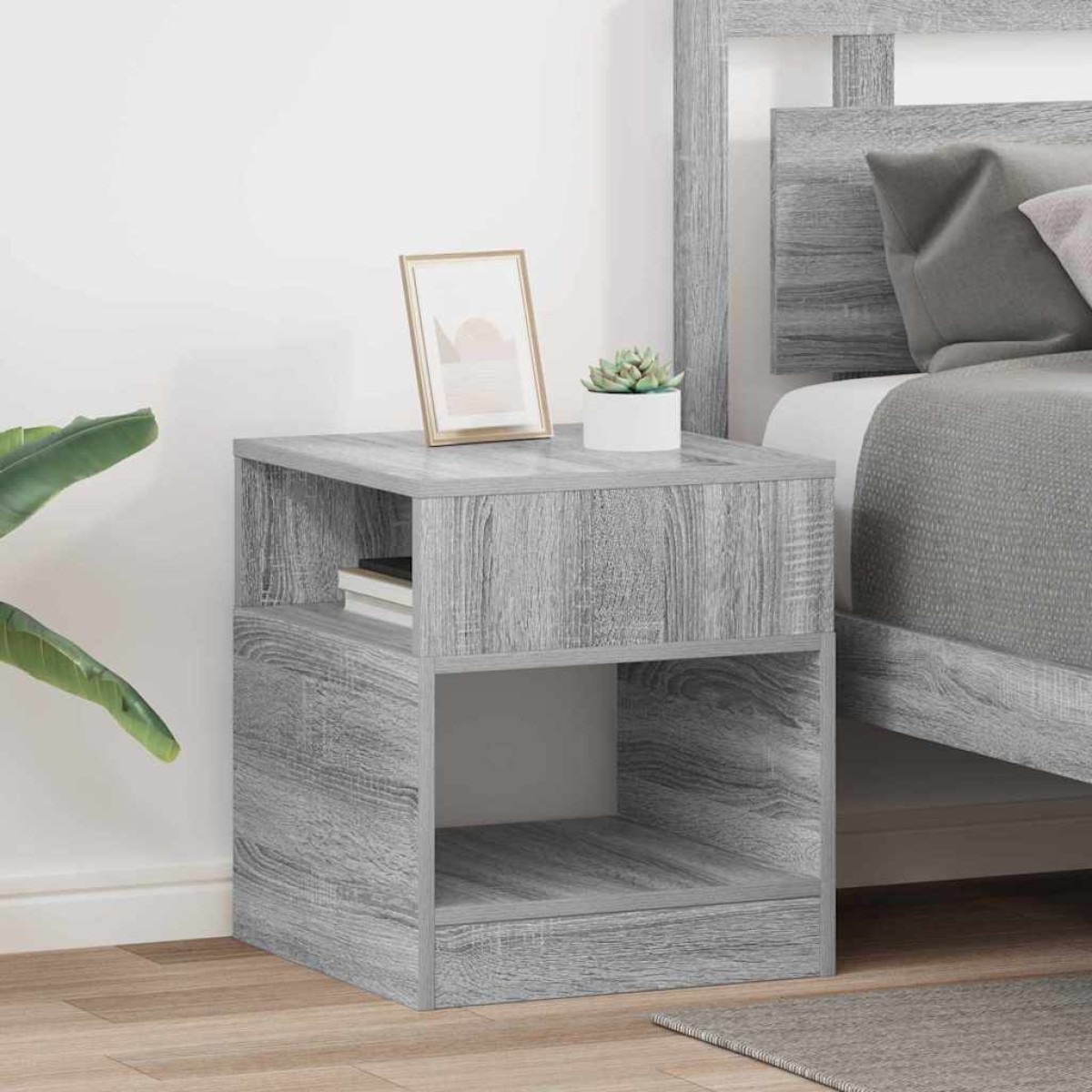 vidaXL End Table 2 τμχ. Γκρίζο Σονομα 40,5 x 40 x 45 εκ