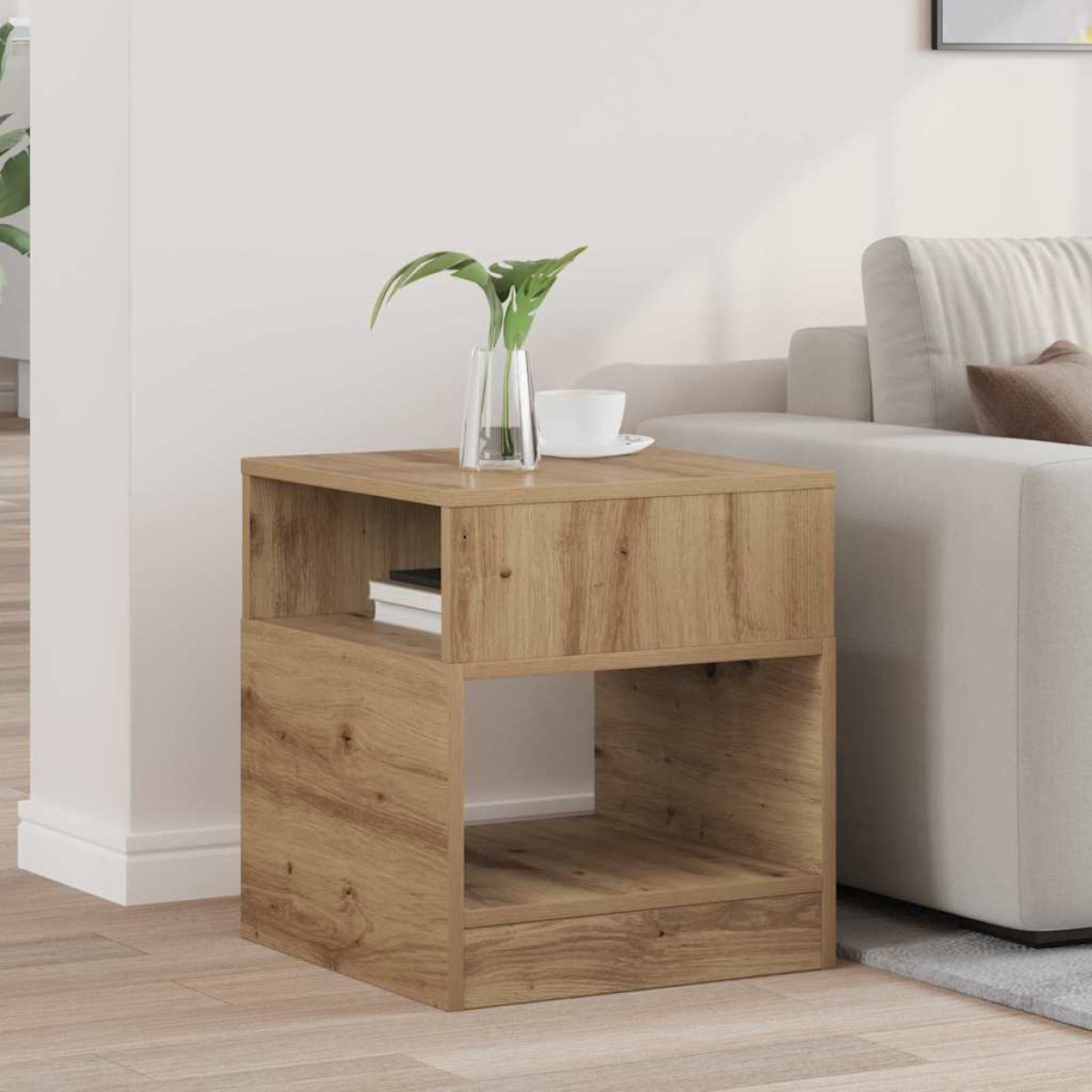 vidaXL End Table Artisan Oak 40,5 x 40 x 45 εκ Επεξεργασμένο Ξύλο