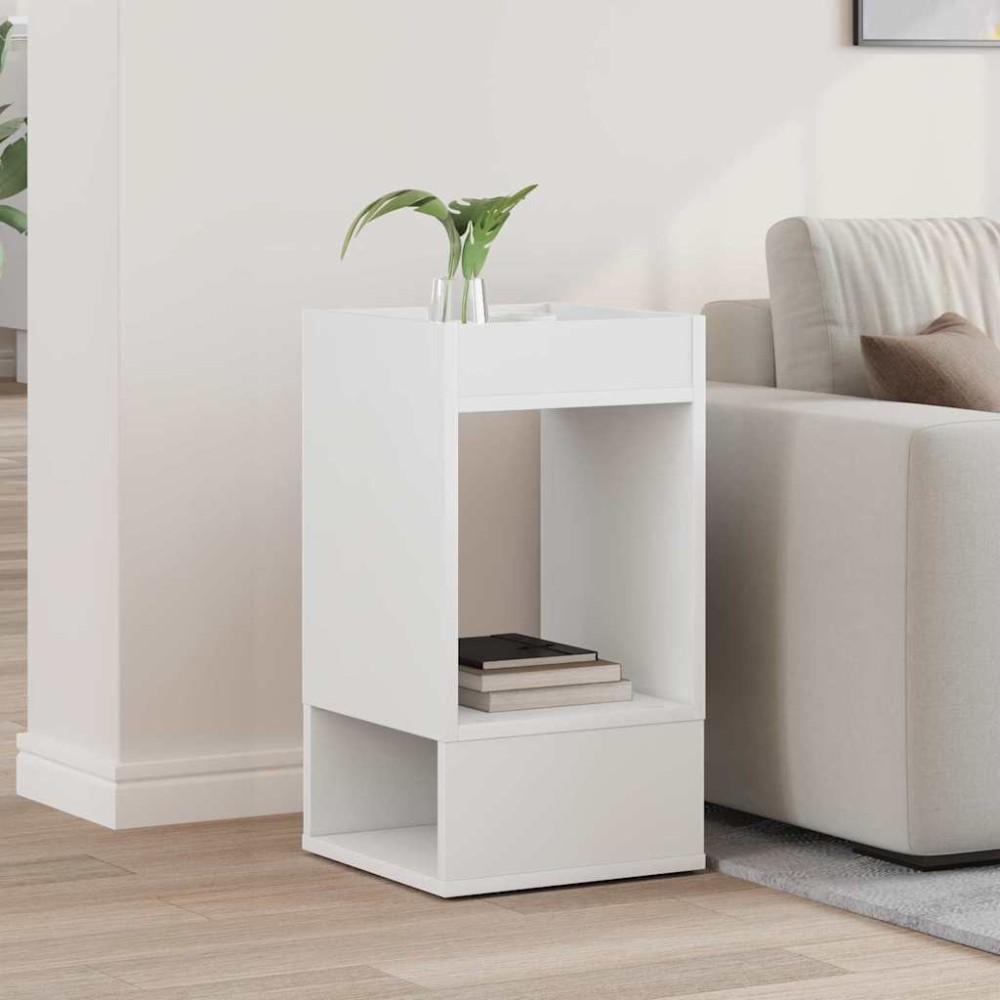 vidaXL End Table Λευκό 30 x 30 x 56 εκ. Επεξεργασμένο Ξύλο