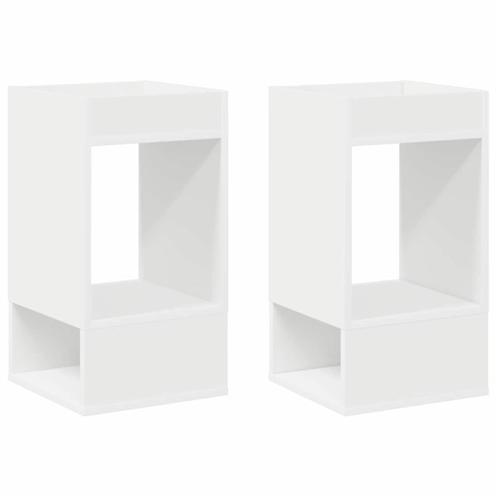 vidaXL End Table 2 τμχ. Λευκό 30 x 30 x 56 εκ. Επεξεργασμένο Ξύλο