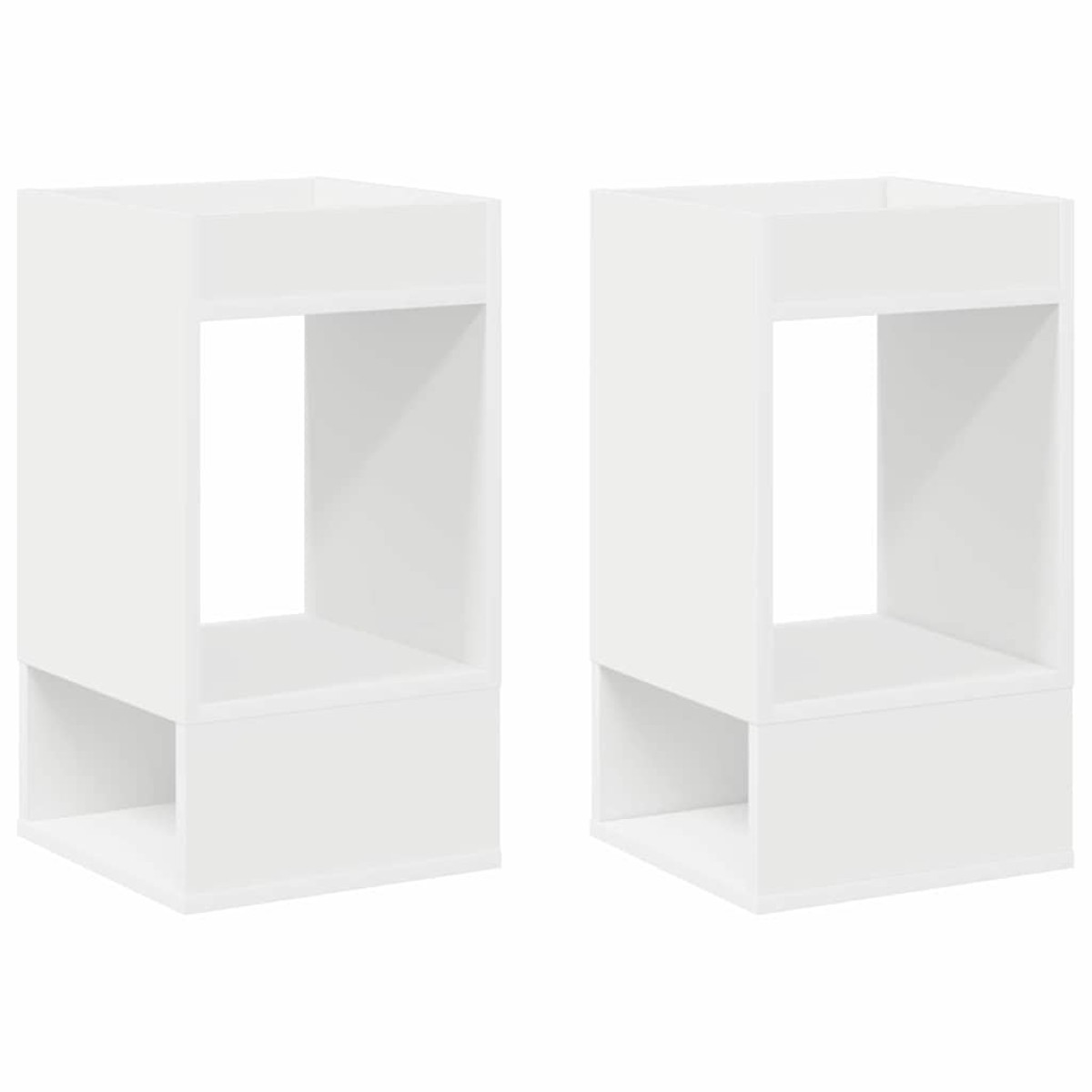 vidaXL End Table 2 τμχ. Λευκό 30 x 30 x 56 εκ. Επεξεργασμένο Ξύλο