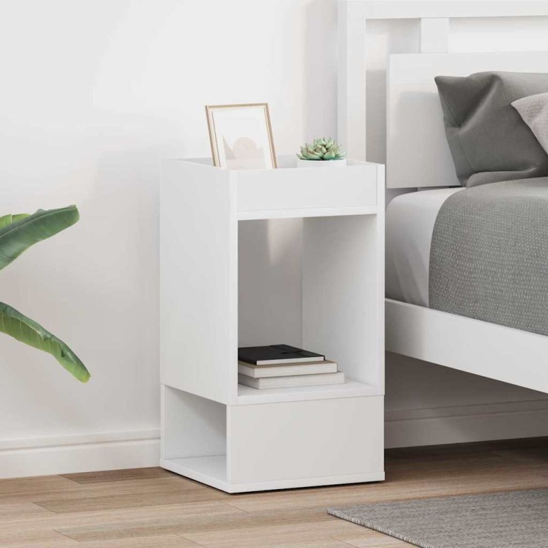 vidaXL End Table 2 τμχ. Λευκό 30 x 30 x 56 εκ. Επεξεργασμένο Ξύλο