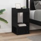 vidaXL End Table Μαύρη Οξυά 30 x 30 x 56 εκ. Επεξεργασμένο Ξύλο