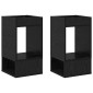 vidaXL End Table 2 τμχ. Μαύρη Οξυά 30 x 30 x 56 εκ. Επεξεργασμένο Ξύλο