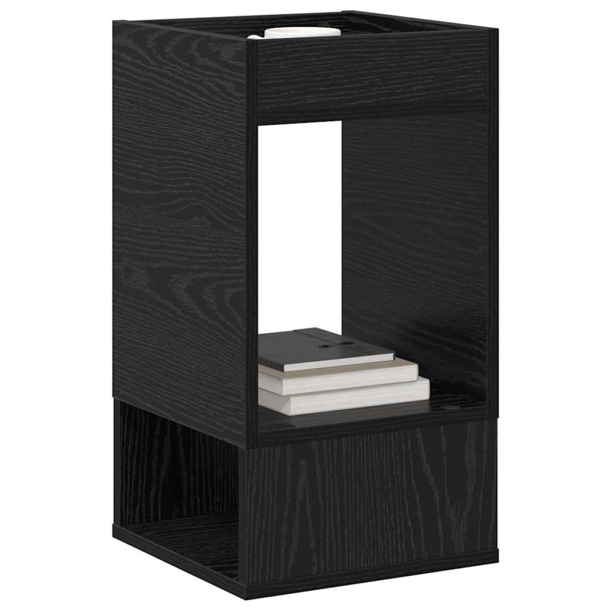 vidaXL End Table 2 τμχ. Μαύρη Οξυά 30 x 30 x 56 εκ. Επεξεργασμένο Ξύλο