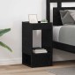 vidaXL End Table 2 τμχ. Μαύρη Οξυά 30 x 30 x 56 εκ. Επεξεργασμένο Ξύλο