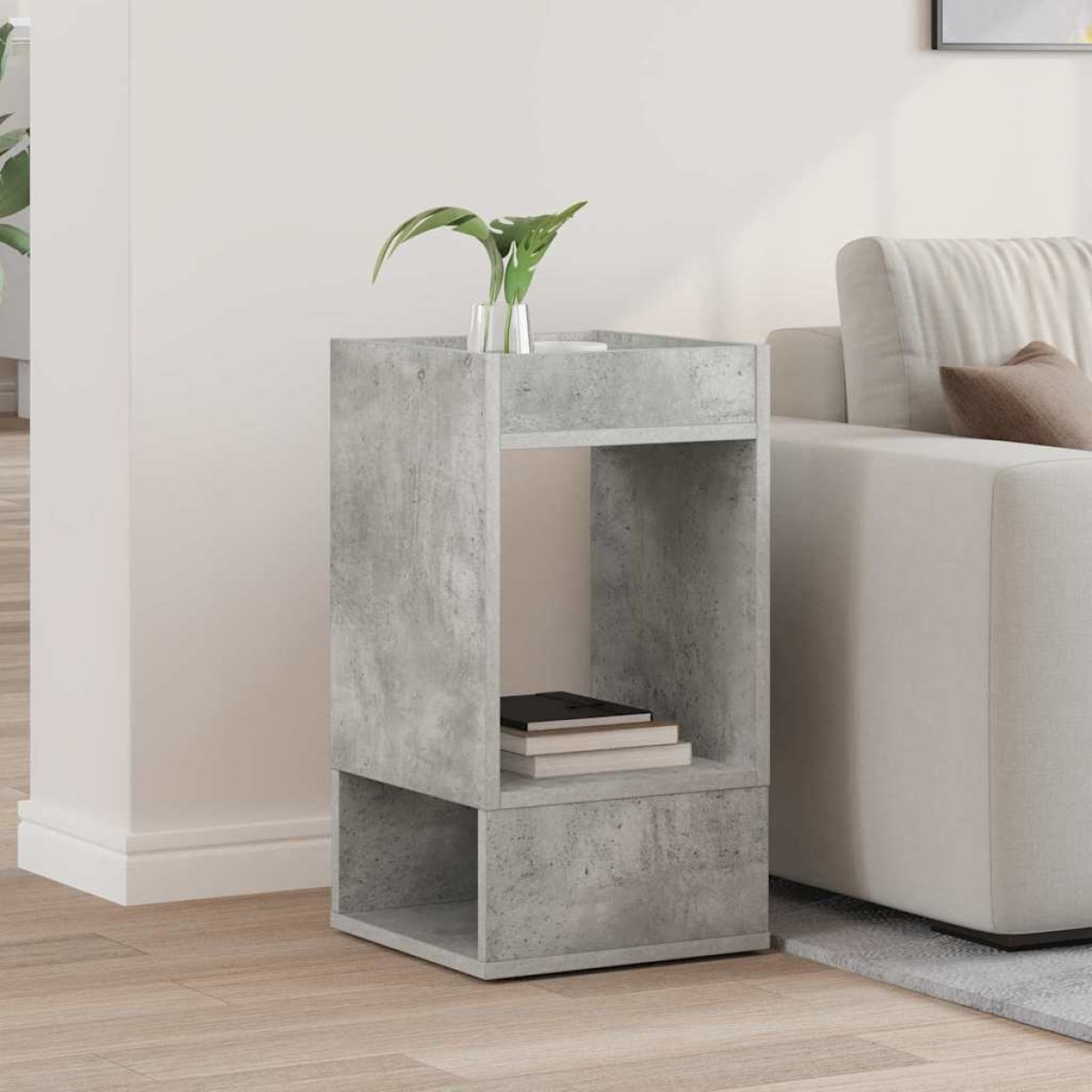 vidaXL End Table Σκυρόδεμα Γκρι 30 x 30 x 56 εκ. Επεξεργασμένο Ξύλο
