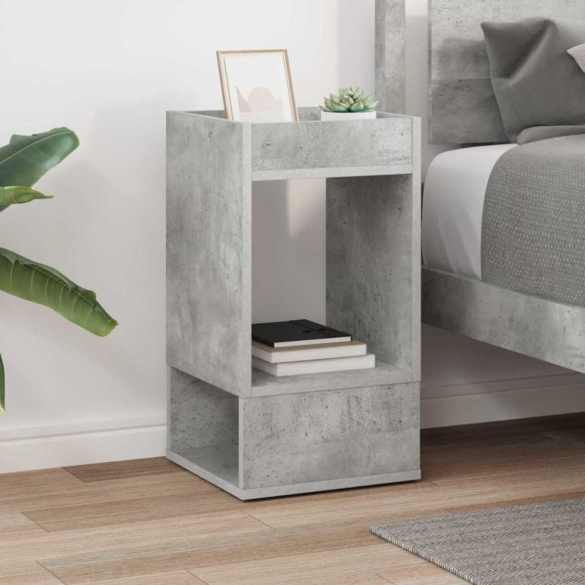 vidaXL End Table Σκυρόδεμα Γκρι 30 x 30 x 56 εκ. Επεξεργασμένο Ξύλο