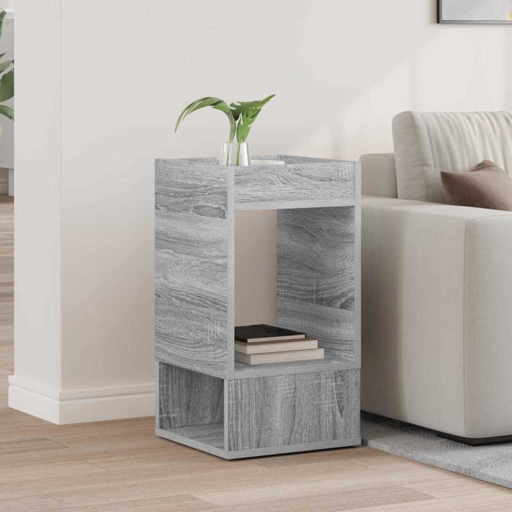 vidaXL End Table Γκρίζο Σονομα 30 x 30 x 56 εκ. Επεξεργασμένο Ξύλο