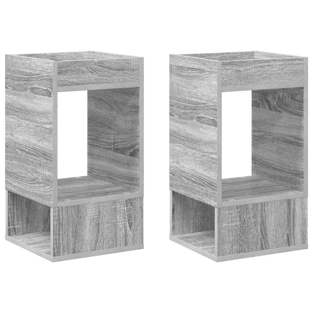 vidaXL End Table 2 τμχ. Γκρίζο Σονομα 30 x 30 x 56 εκ.