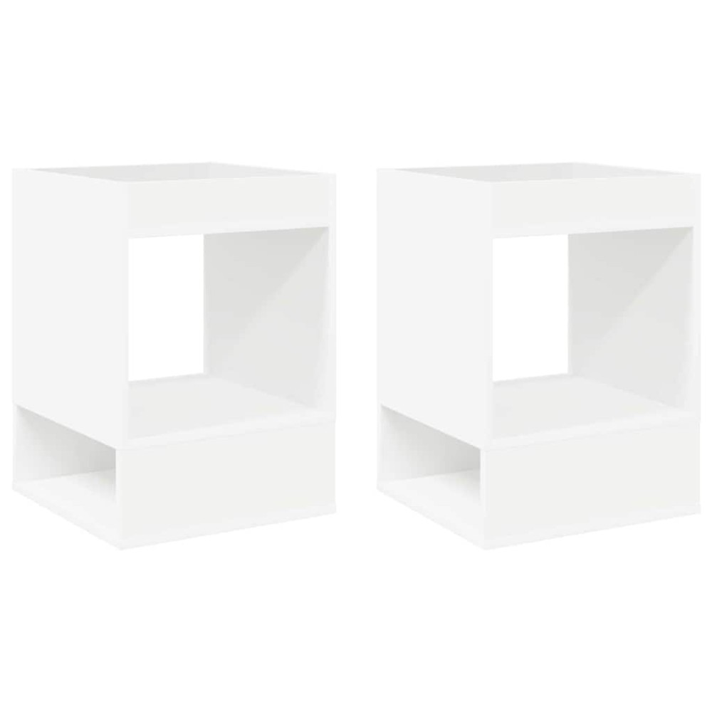 vidaXL End Table 2 τμχ. Λευκό 40 x 40 x 56 εκ. Επεξεργασμένο Ξύλο