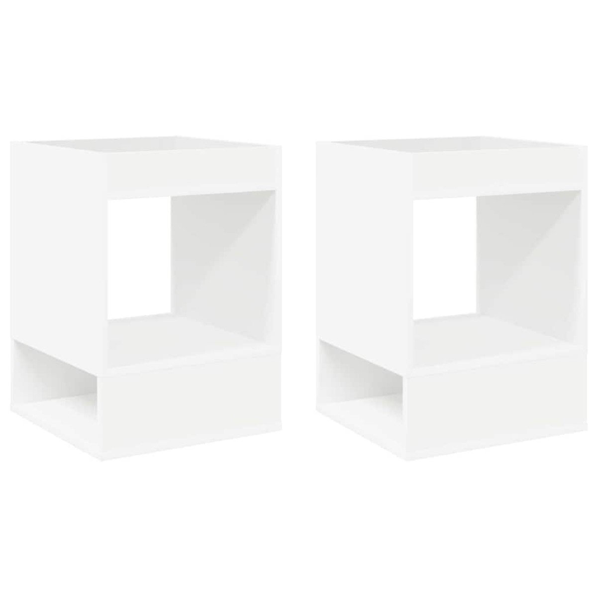 vidaXL End Table 2 τμχ. Λευκό 40 x 40 x 56 εκ. Επεξεργασμένο Ξύλο
