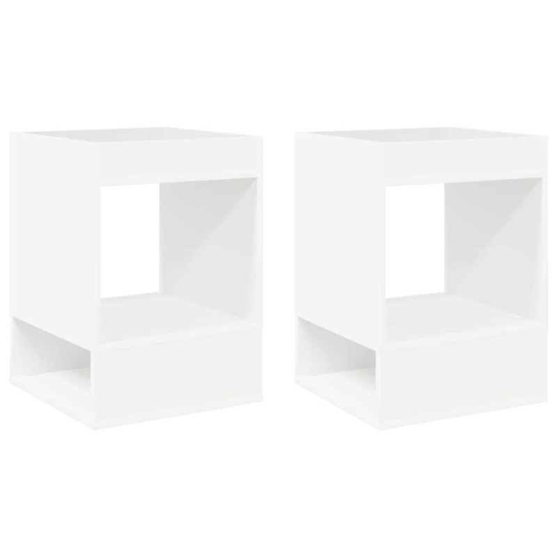 vidaXL End Table 2 τμχ. Λευκό 40 x 40 x 56 εκ. Επεξεργασμένο Ξύλο