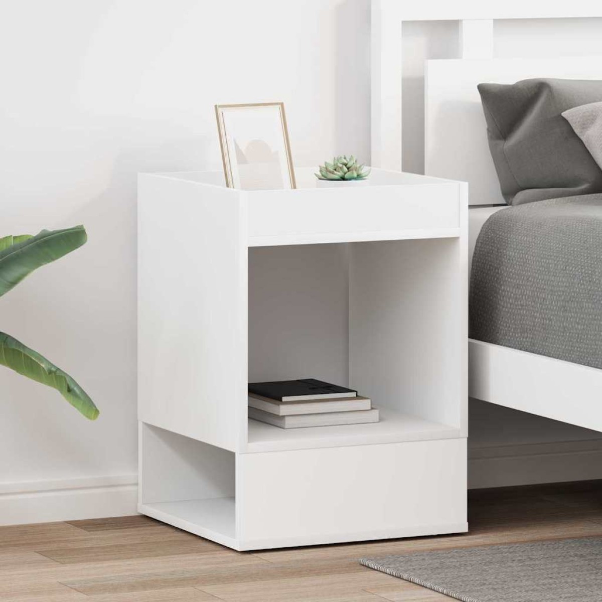 vidaXL End Table 2 τμχ. Λευκό 40 x 40 x 56 εκ. Επεξεργασμένο Ξύλο