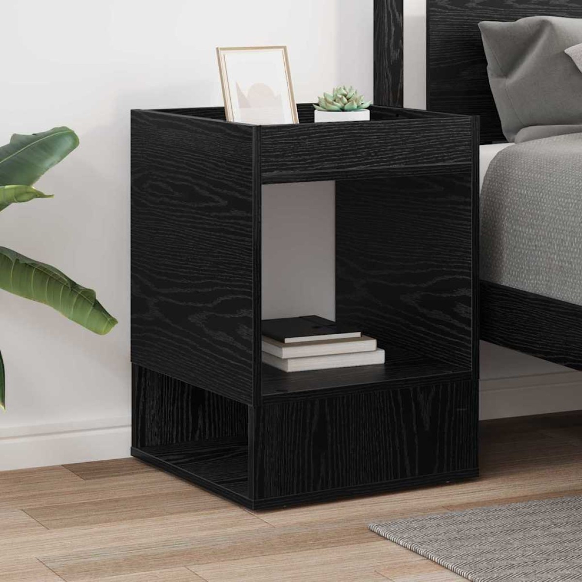 vidaXL End Table Μαύρη Οξυά 40 x 40 x 56 εκ. Επεξεργασμένο Ξύλο