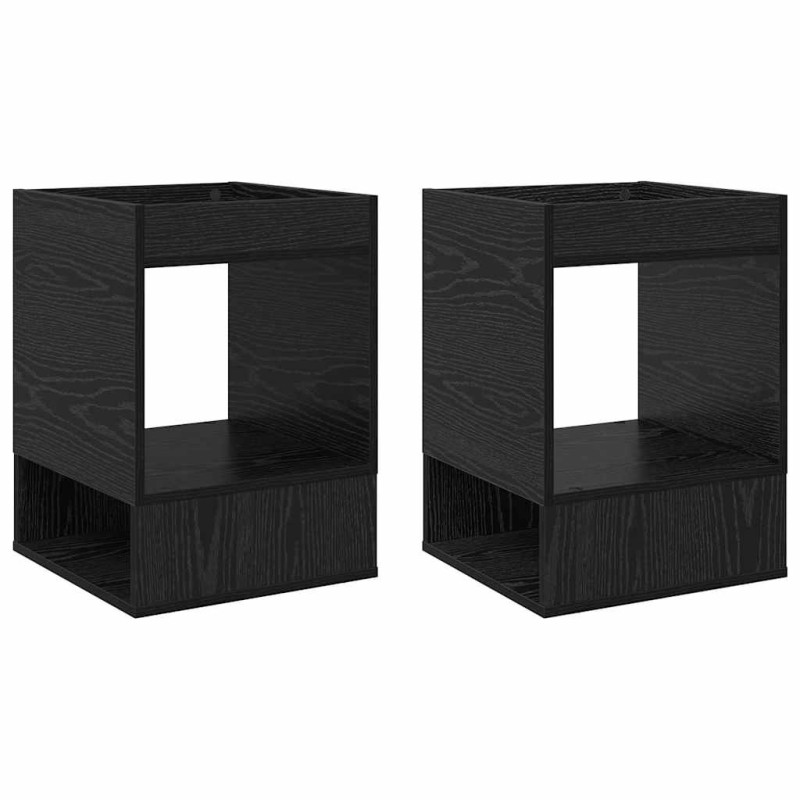 vidaXL End Table 2 τμχ. Μαύρη Οξυά 40 x 40 x 56 εκ. Επεξεργασμένο Ξύλο