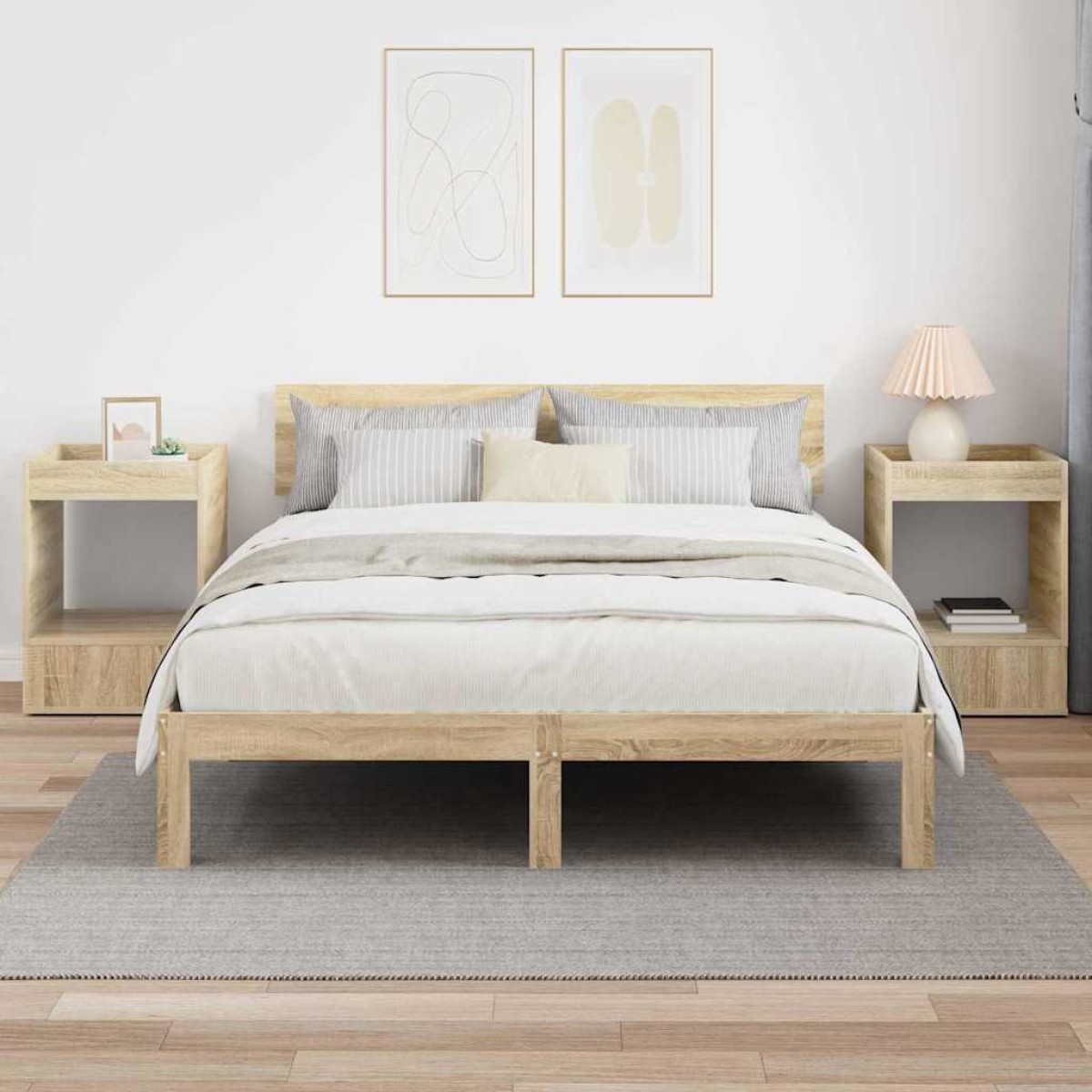 vidaXL End Table 2 τμχ. Δρύς Sonoma 40 x 40 x 56 εκ.