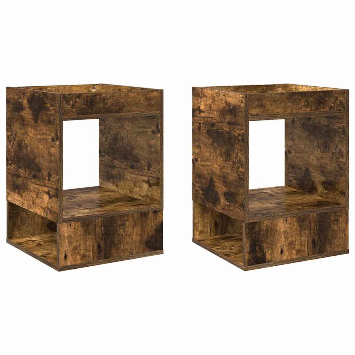 vidaXL End Table 2 τμχ. Καπνιστό Δρύς 40 x 40 x 56 εκ.