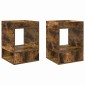 vidaXL End Table 2 τμχ. Καπνιστό Δρύς 40 x 40 x 56 εκ.