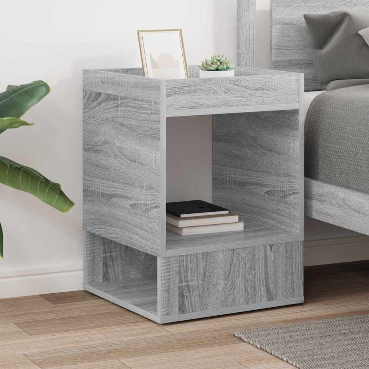 vidaXL End Table Γκρίζο Σονομα 40 x 40 x 56 εκ. Επεξεργασμένο Ξύλο