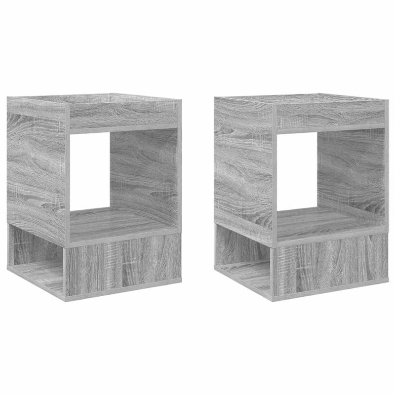vidaXL End Table 2 τμχ. Γκρίζο Σονομα 40 x 40 x 56 εκ.