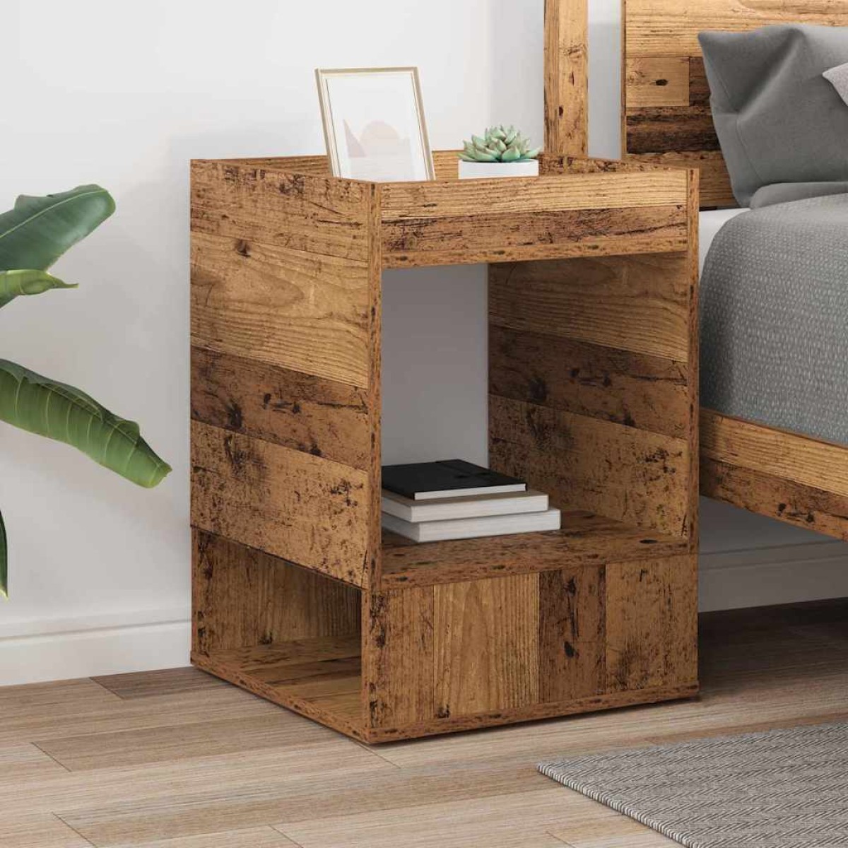 vidaXL End Table Παλιό ξύλο 40 x 40 x 56 εκ. Επεξεργασμένο Ξύλο