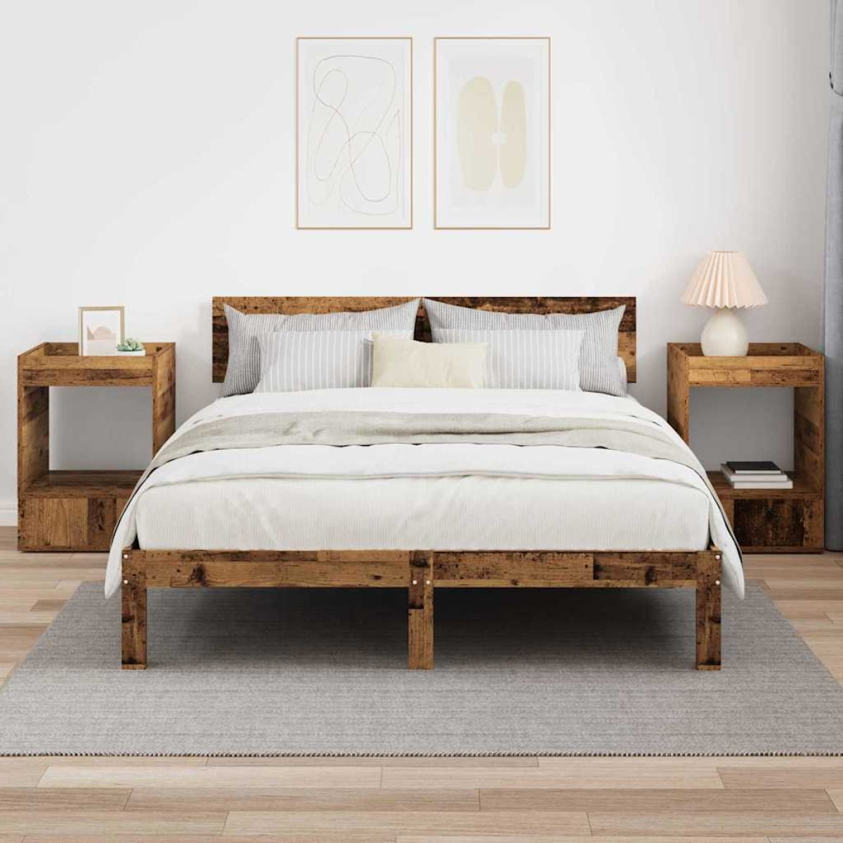 vidaXL End Table 2 τμχ. Παλιό ξύλο 40 x 40 x 56 εκ. Επεξεργασμένο Ξύλο