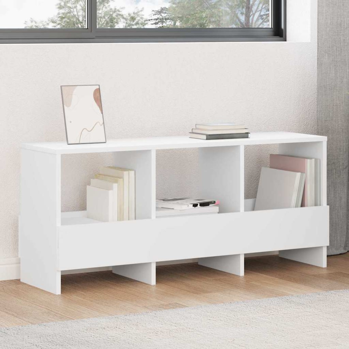 vidaXL Ράφι Περιοδικών Λευκό 102 x 30 x 45 εκ.